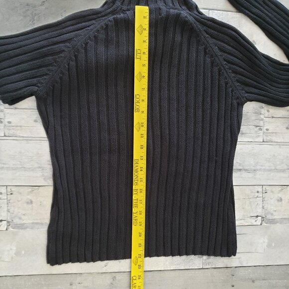 St. John's Bay Black Ribbed Knit Turtleneck - Size XL - Picture 2 of 4